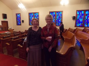 Meeting my mom's cousin, Wilma, at Immanuel URC in DeMotte, IN.