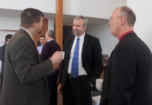 Revs. Spencer Aalsburg, Bradd Nymeyer, and Keith Davis enjoy a break.